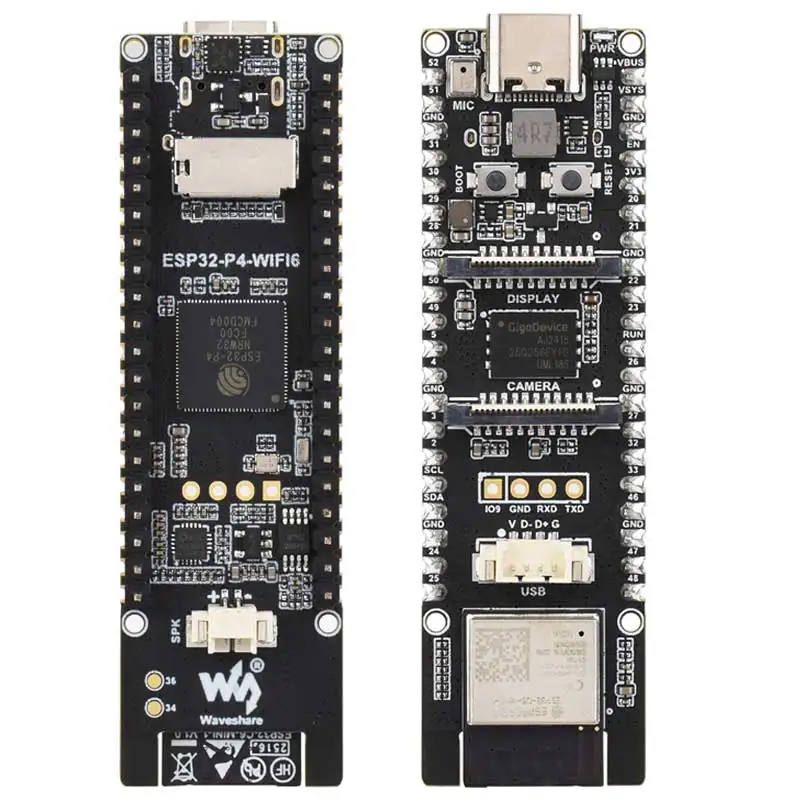 ESP32-P4 Pico WIFI6 ETH Development Board C6 MIPI DSI 10.1-inch Display /Audio Speaker Mic AI Deepseek/CSI Camera
