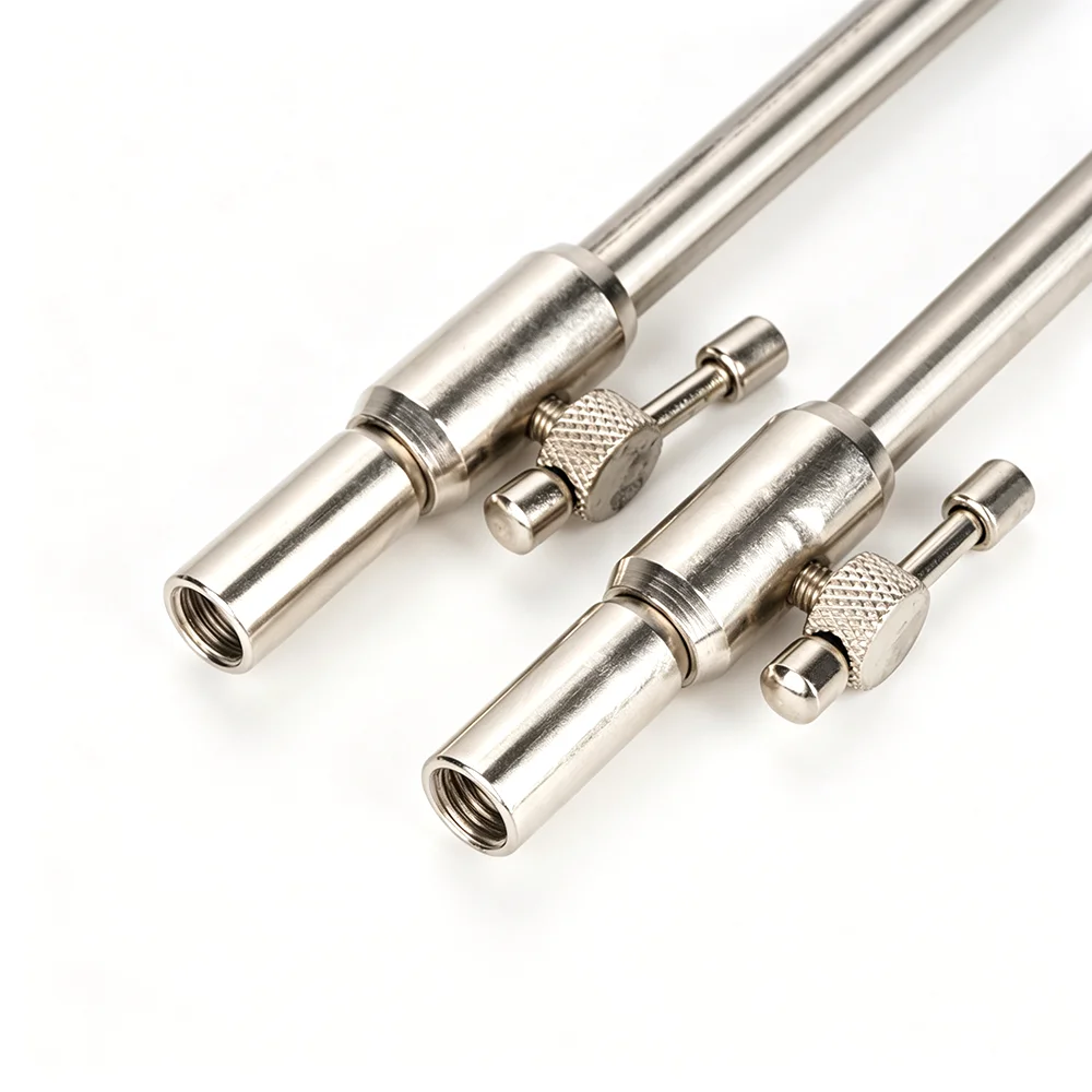 Hirisi Karpfenangeln Edelstahl Rod Pod Set 2 Stück Banksticks und 2 Stück Buzz Bars Set Verstellbarer Rutenhalter Angelzubehör – Detail 3