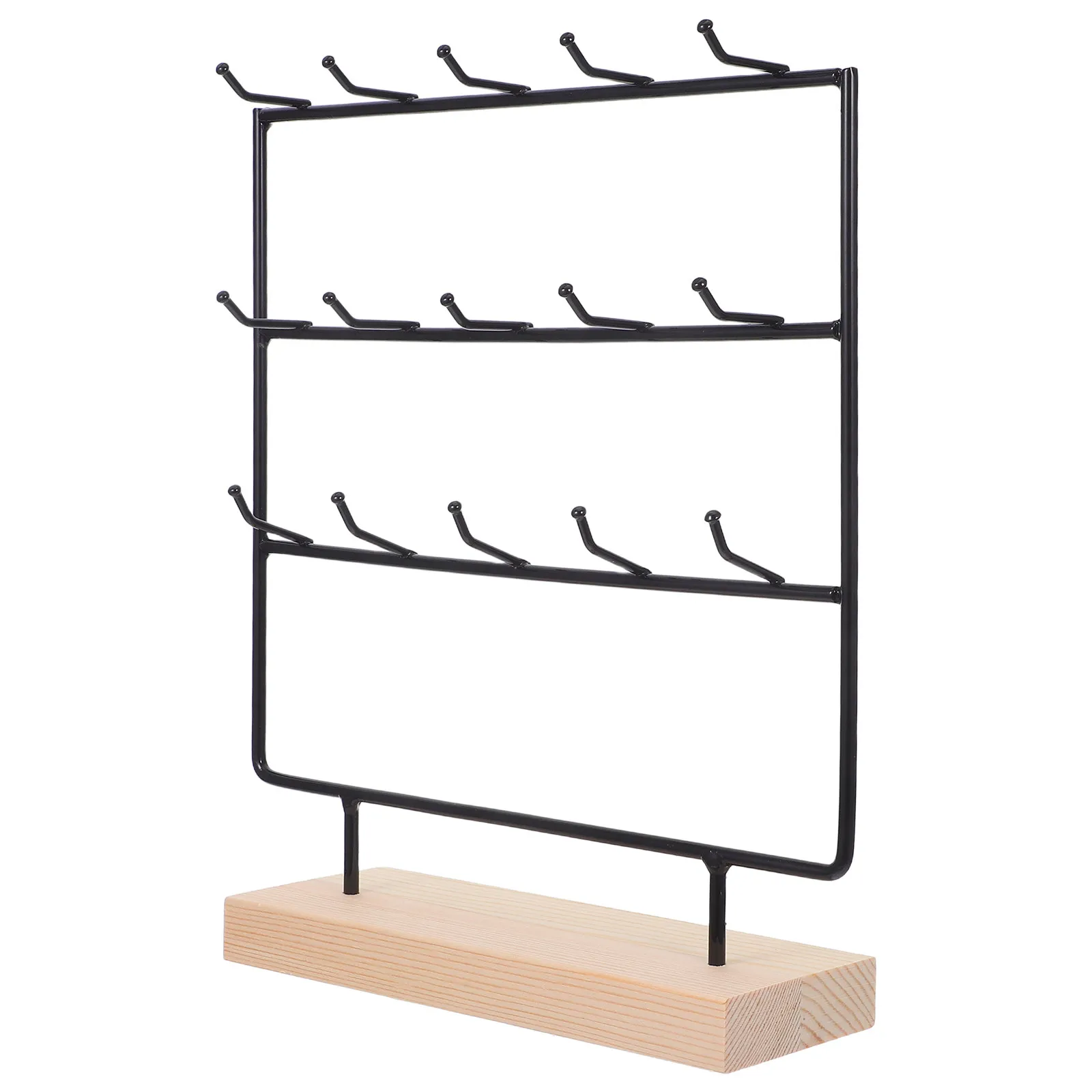 

3 Tier Iron Jewelry Organizer Stand for Earrings Necklaces Bracelets Display Storage Rack Elegant Metal Earring Holder Tower