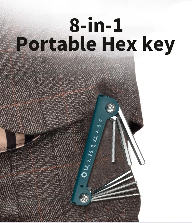 Multifunktionaler sechseckiger Flachkopfschlüssel, 8-in-1, verstellbarer Bogenschlüssel-Set, tragbares Hardware-Wartungswerkzeug für den Haushalt – Detail 1