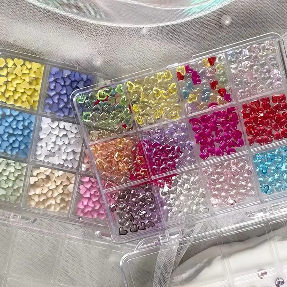 1Box 3D Resin Mini Heart Nail Art Charms Multi-Color Heart Nail Decorations DIY Acrylic Jewelry Making Craft Nail Supplies Kits*