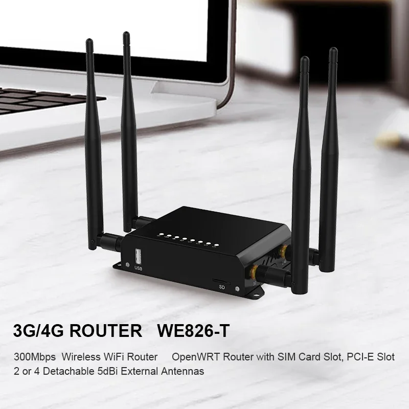 ZBT 4g Router SIM Wireless WiFi 4 External 5dBi Antenna 3G 4G LTE SIM Card Home Wifi Router openWRT WE826-T2