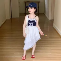 Children's Clothing Sets Alphabet-Print Sweetheart Top +Tiered Lace Pettiskirt 2pcs Sets Kids Clothes Girls Baby Girl Outfit Set