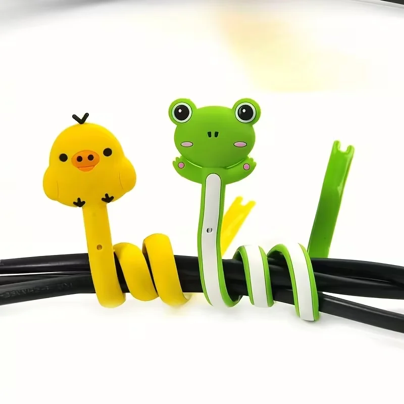 6-piece cute animal-shaped cable storage set - multi-functional data, computer, and travel data cable hub
