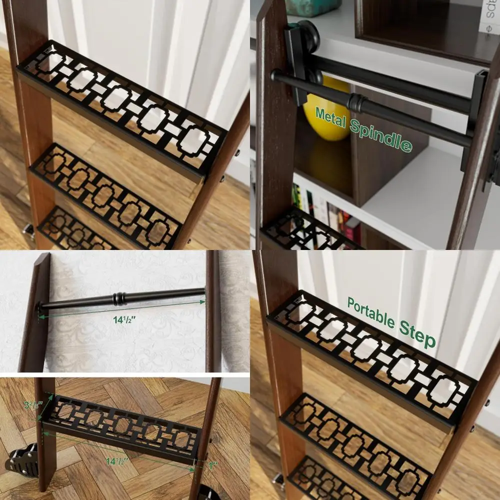 سلم دوار للمكتبة على الطراز العتيق بتصميم مغزل - جمالي عتيق لمحبي الكتب #1