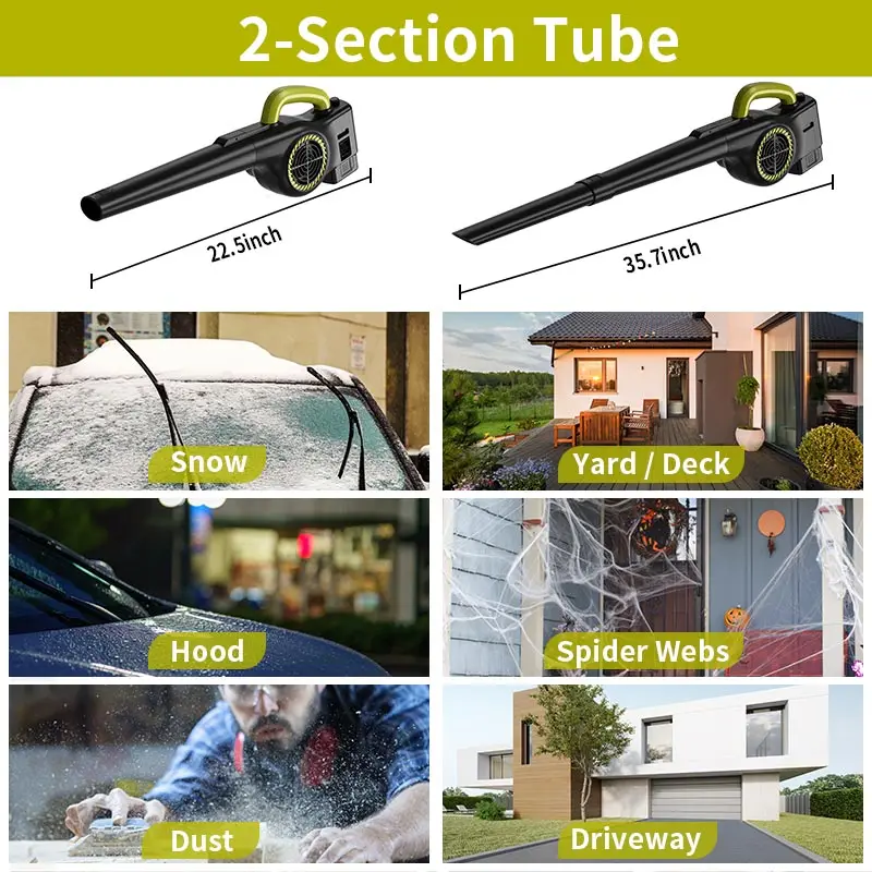 Blower Daun Tanpa Kabel Blower Daun Genggam Mini Elektrik-Blower Kecil Kuat Ringan Bubuk Baterai Blower Salju Pembersih Halaman