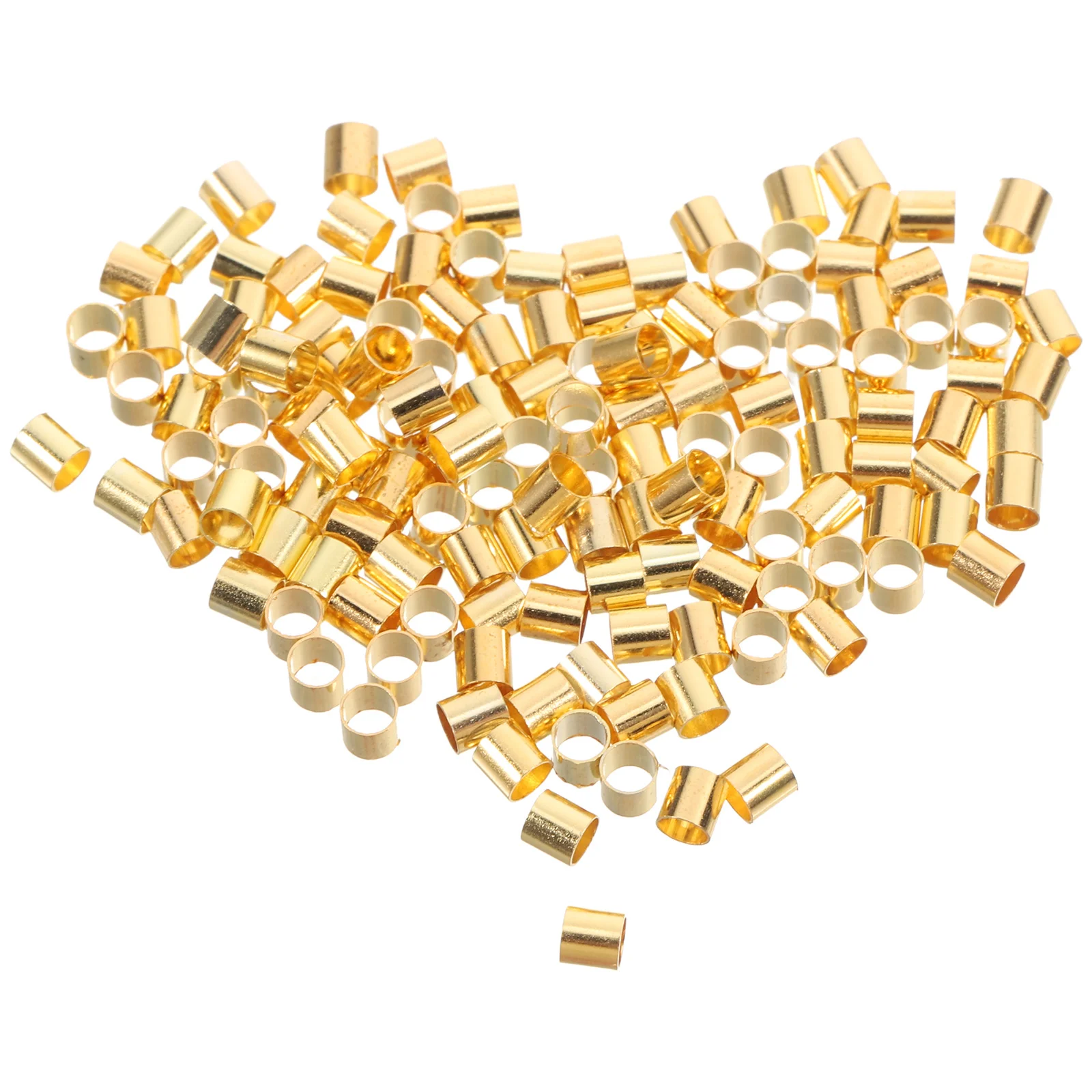 

500Pcs Copper Crimp Tubes Jewelry Making Cord End Tube Durable Bracelet End Caps Crimp Beads Accessories for Necklace Earring