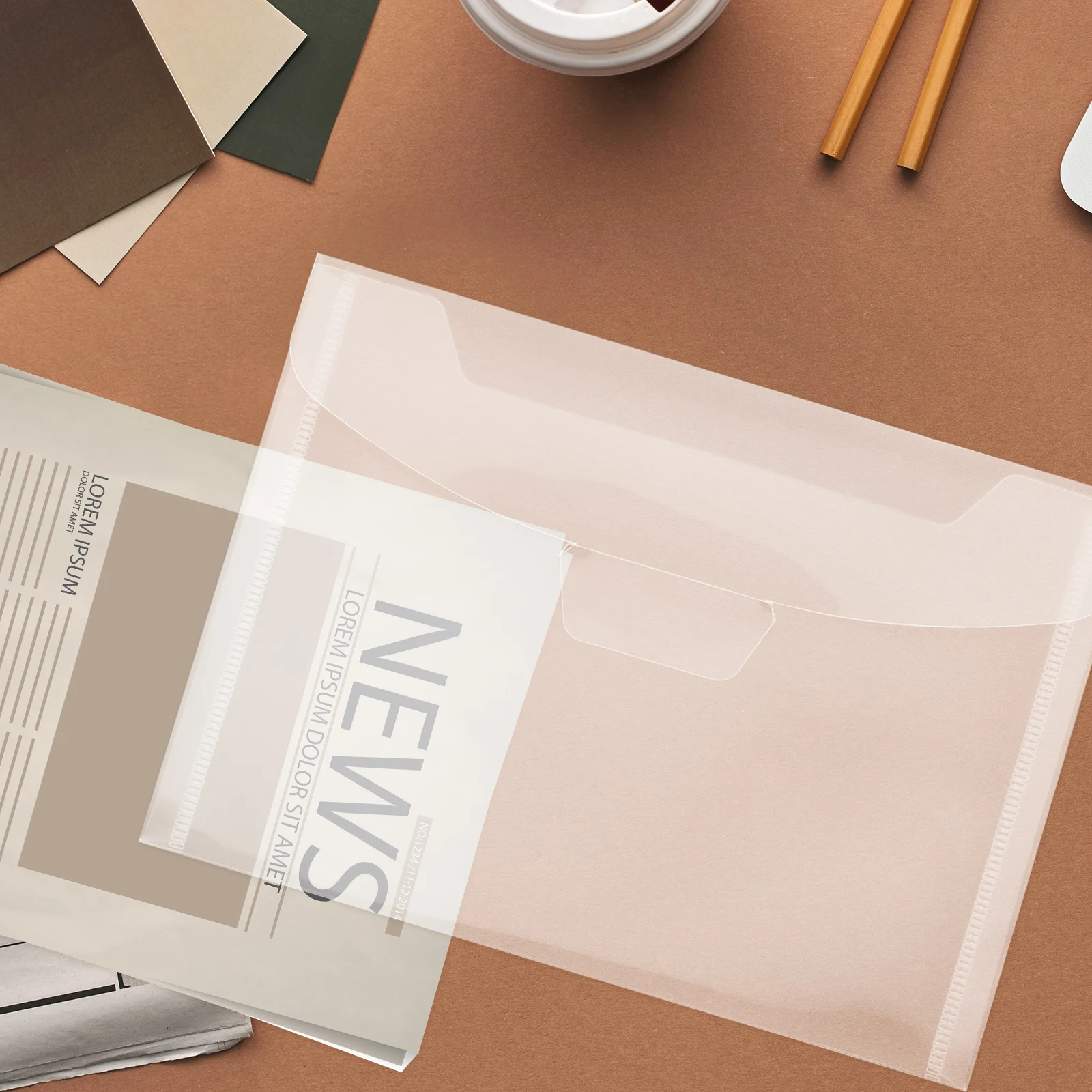 

20 Pcs File Bags Large Capacity PP Material Document Storage Office School Supplies Practical Folder Protectors Binder Student