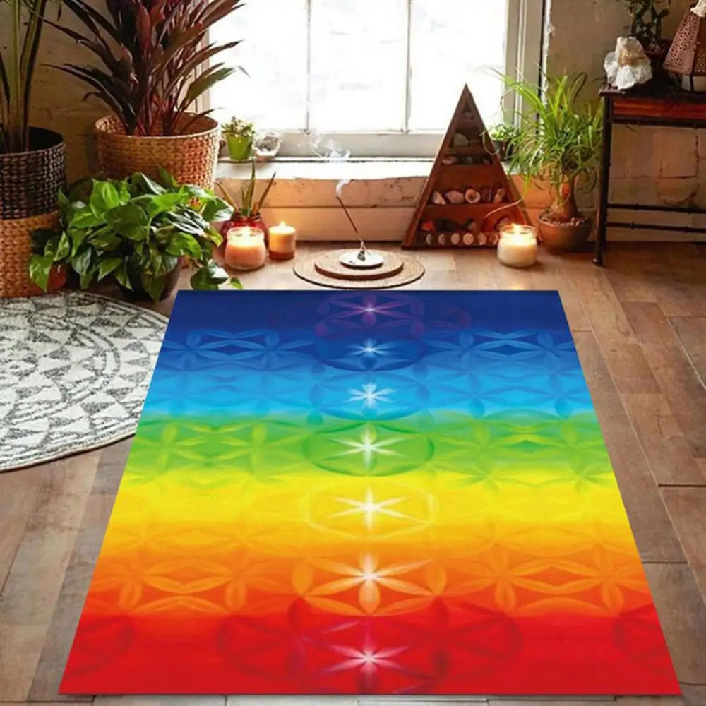 Rainbow 7 Chakra Bohemia Blanket Tapestry Summer Beach Towel Yoga Mat Pad Yoga Mats Wall Hanging Tapestry Yoga Tapestry Blanket