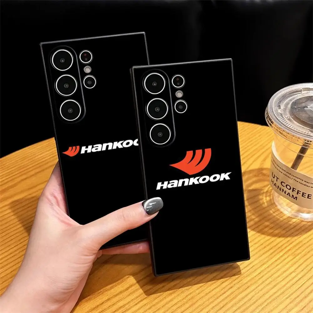 Korean local tire hankook design Phone Case For Samsung Galaxy S26 S25 S24 S23 S22 S21 Plus Ultra Fold A Soft Black