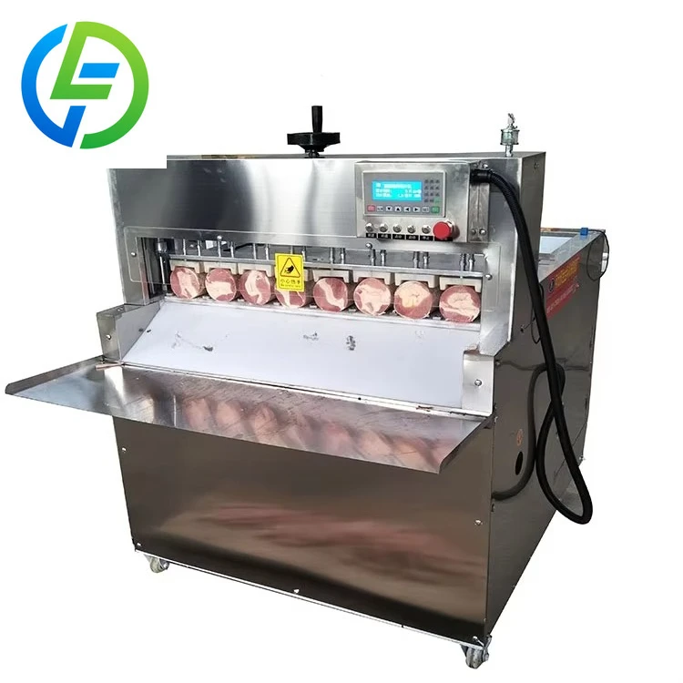 

Restaurant Heavy Duty Automatic Frozen Meat Slice Slicer Mutton Beef Roll Cutter Machine Bacon Slicing Sausage Cutting Machine