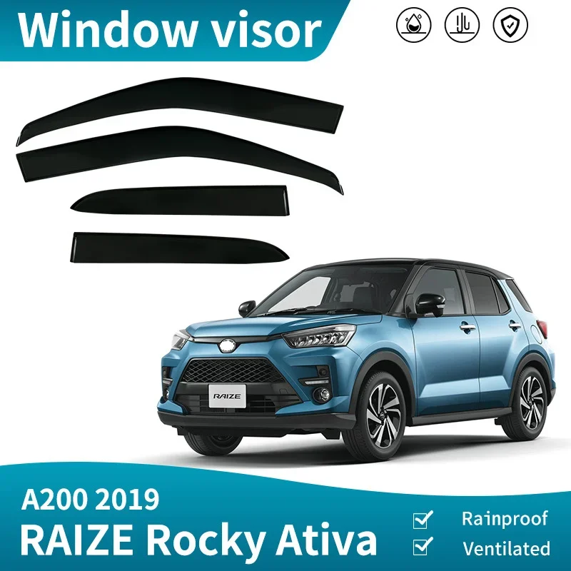 For Toyota RAIZE Rocky Ativa A200 MK1 A200 2019 Window Visor Rain /Shine Side Window Deflector Shades Visor Ventvisor Strip