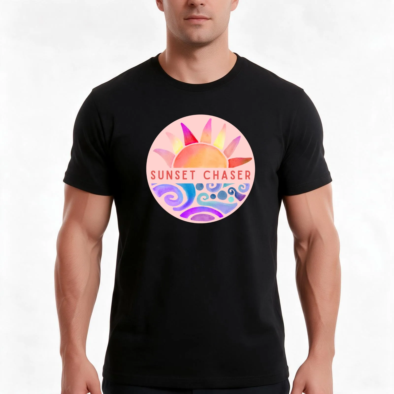 Sunset Chaser T-Shirt Summer Casual Cotton Tee Oversized Streetwear Tops Vintage Graphic Print Loose Fit Short Sleeve