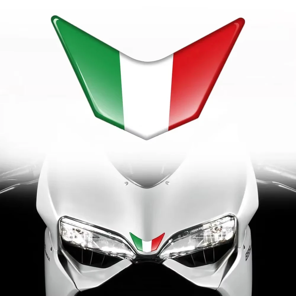 3D Italy Flag Epoxy Sticker Decal 7.8x5cm For Ducati Aprilia RSV4 Benelli Vespa Waterproof Motorcycle Fairing Front Decoration