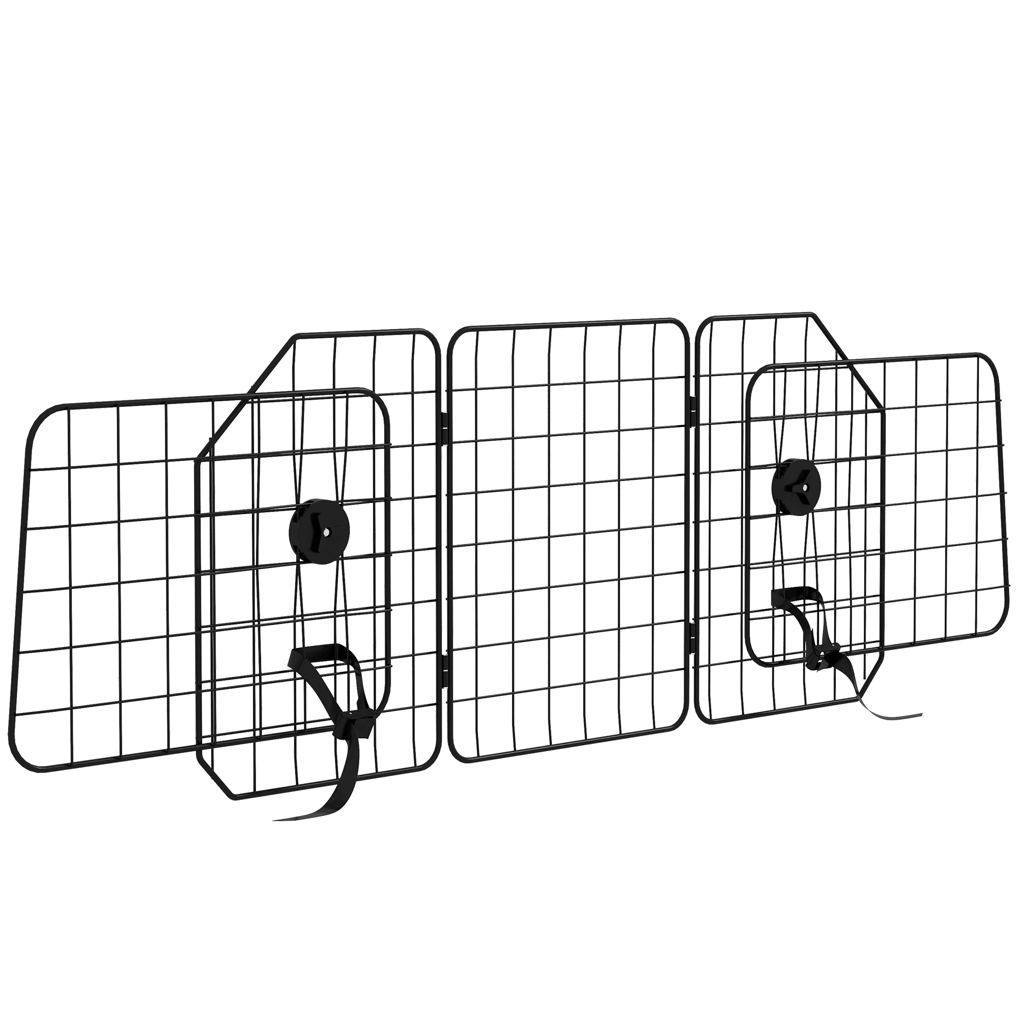 Pawut auto-scheidingsrooster voor honden, opvouwbare hondenbarrière voor hondenauto, verstelbare breedte 93 tot cm, zwart