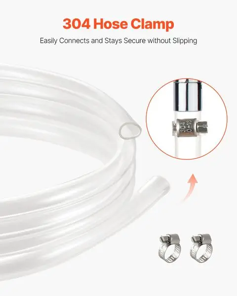 투명 비닐 튜브 1/2' ID x 5/8' OD 10FT 플라스틱 PVC 튜브 유연한 호스