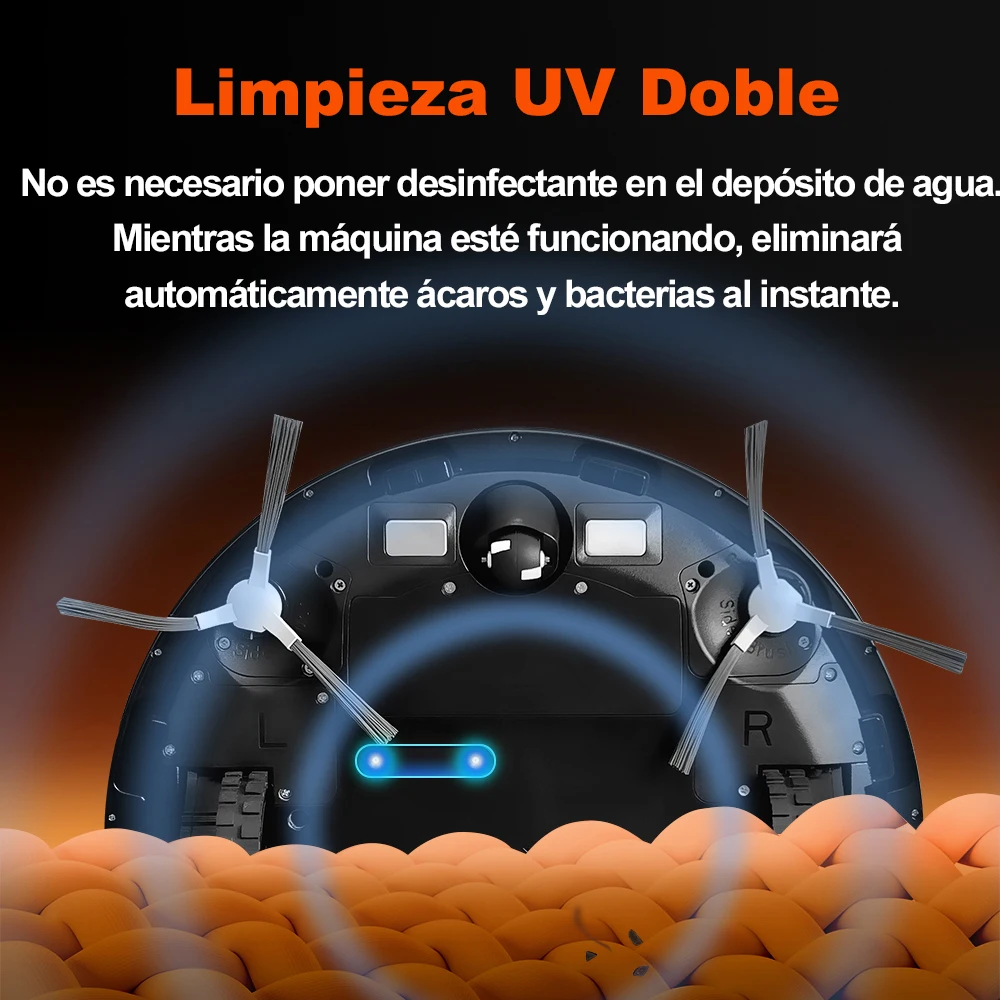 Robot Aspirador ABIR X9, Sistema Láser, Limpieza UV Doble, Tecnología Auto Carpet Boost, Mapas de Múltiples Pisos, Limpieza Personalizada por Habitaciones