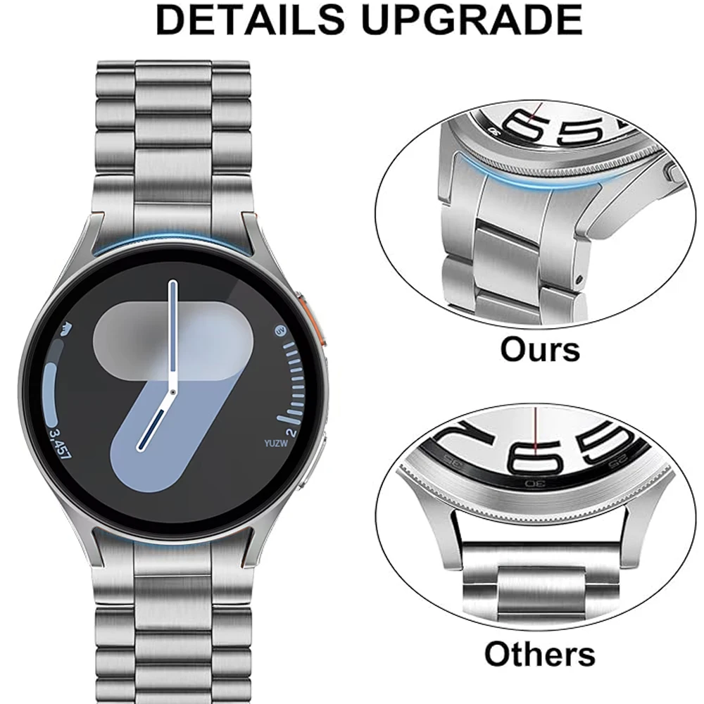 لا توجد فجوات الفرقة لساعة سامسونج جالاكسي 7/ 7 LTE 44 مللي متر Watch6 4 الكلاسيكية 43 47 مللي متر 5Pro 45 مللي متر حزام أساور الفولاذ المقاوم للصدأ الرسمية #3