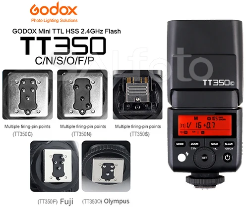 Imagen 2 del producto Godox Mini Speedlite TT350C TT350N TT350S TT350O TT350F TT350P TTL 2,4G HSS Flash TT350 para Canon Nikon Sony Fuji Pentax Olympus