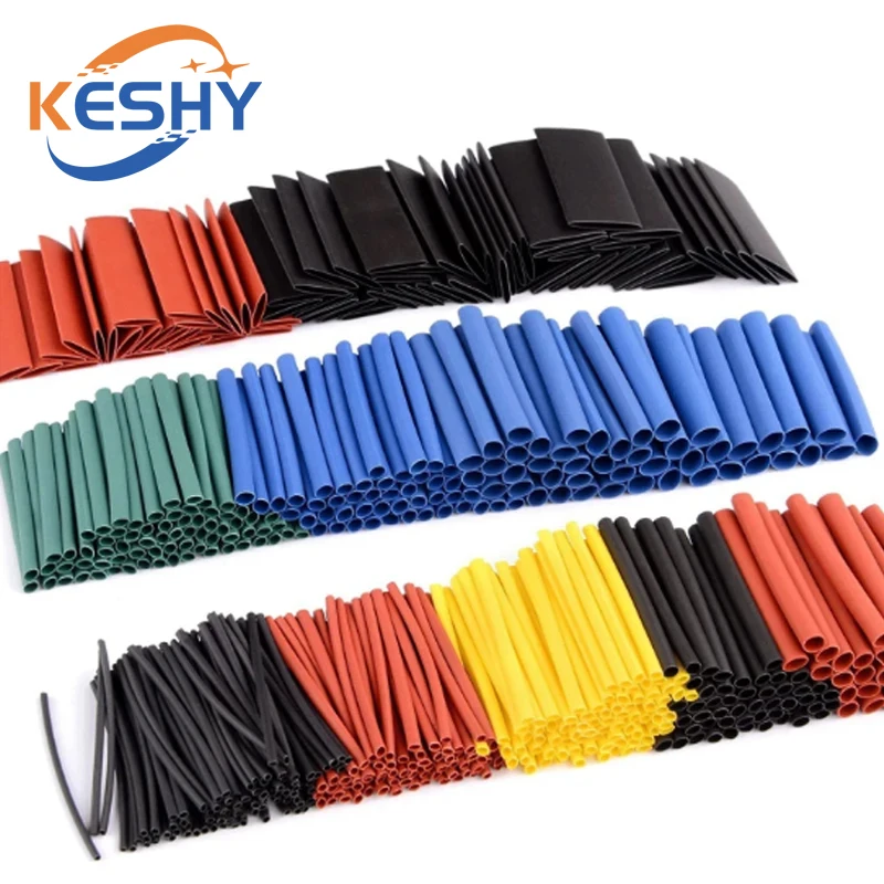 127/164/328/580Pcs Heat Shrink wrapped Shrinking Insulation Sleeving Thermal Casing Car Electrical Cable Shrink Tube Tube Kit