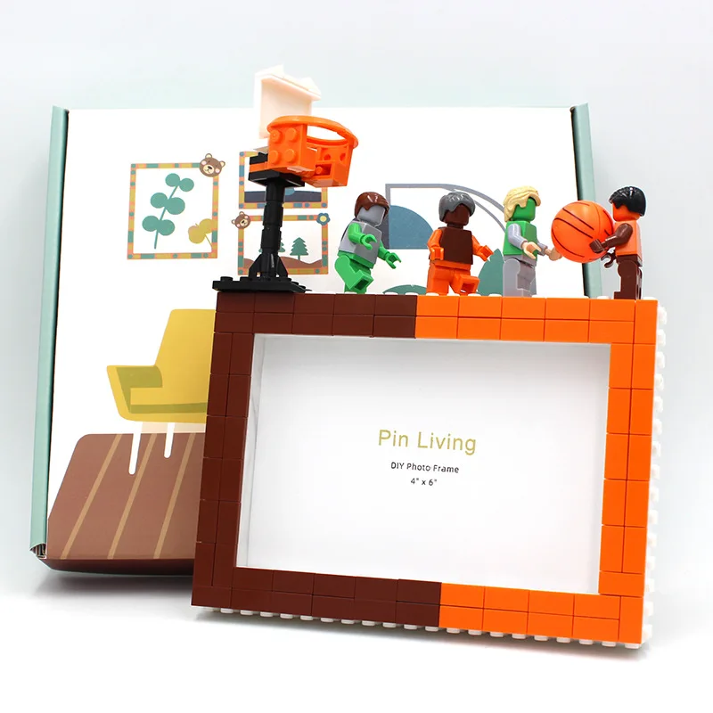 Diy Basketball Sports Picture Frame 6 "7" Handmade Combination Building Blocks Picture Frame Pendulum Table Photo Wall Picture