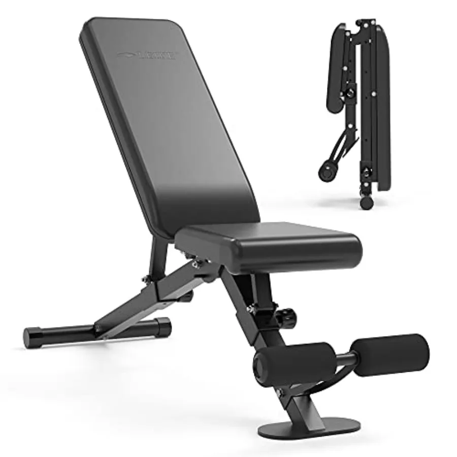 Adjustable Weight Bench Foldable Workout Exercise Bench with Automatic Lock for Upright Incline Decline and Flat Full Body Exer