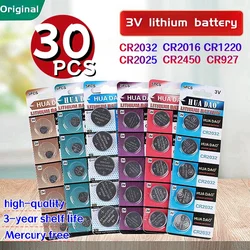 30PCS CR2032 3V Lithium Battery CR2025 CR2016 CR1220 CR2450 CR927 Button Battery CR2032 Batteria CR 2032 For Watch Toy Car