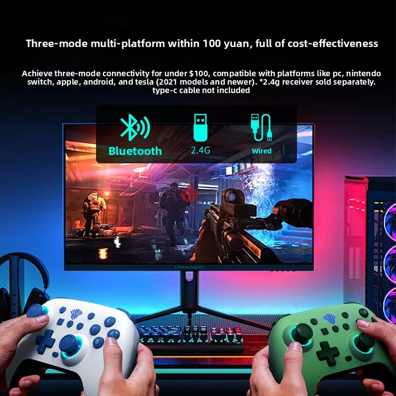 لوحة الألعاب، وحدة تحكم التبديل، متوافقة مع الكمبيوتر الشخصي، Android، IOS، Dazzle، وحدة تحكم Switch Bluetooth #5