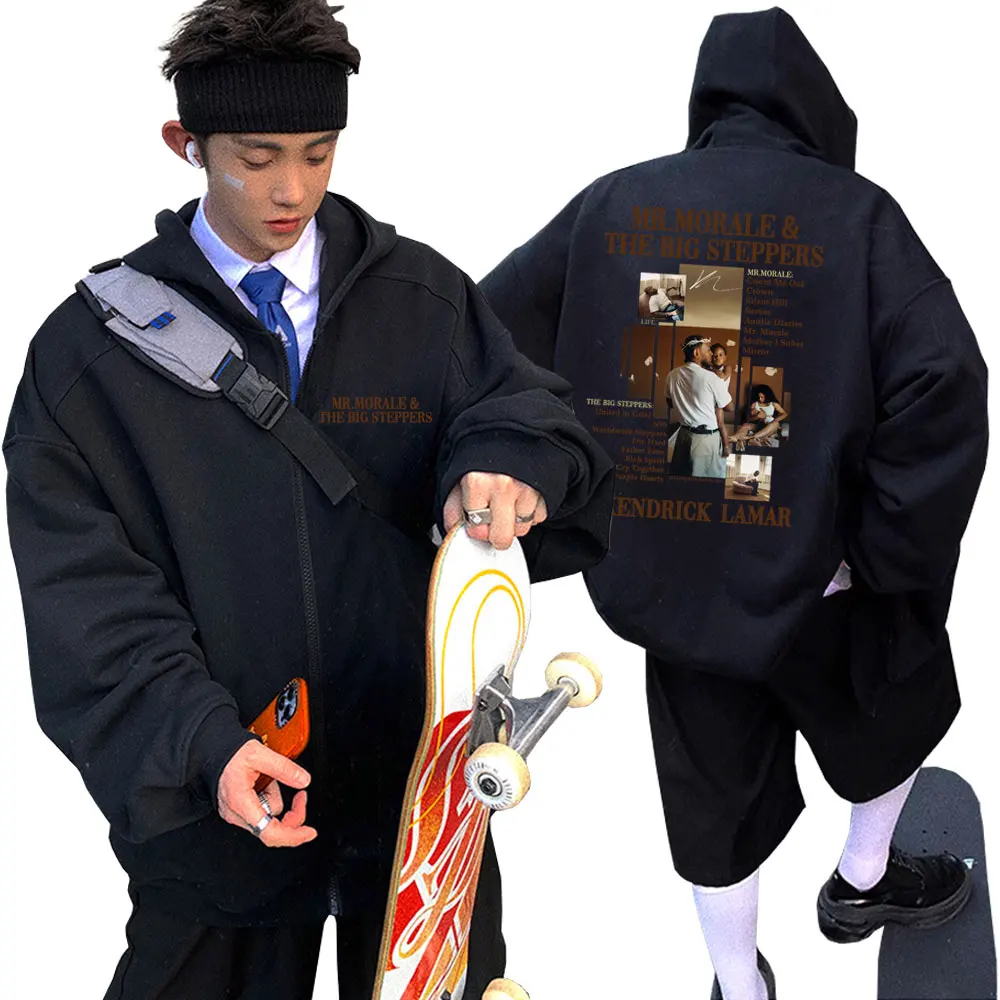 

Kendrick Lamar Mr Morale & The Big Steppers Zipper Hoodie Men Hip Hop Fashion Pop Music Jacket Man Casual Vintage Zip Up Hoodies