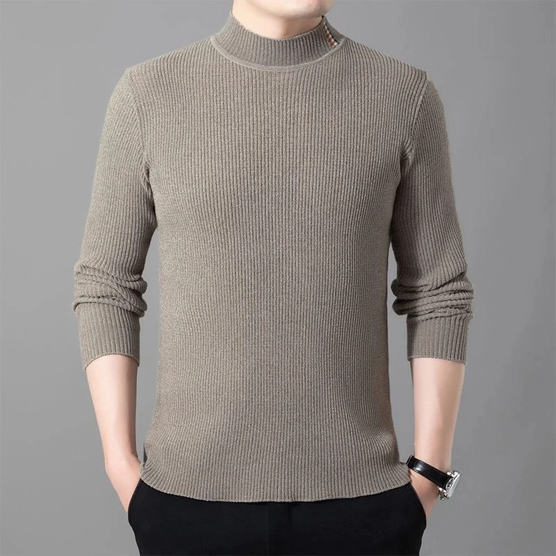 

Men's Ferret Velvet Stretch Half Turtleneck Winter Thickened Warm Knitted Sweater