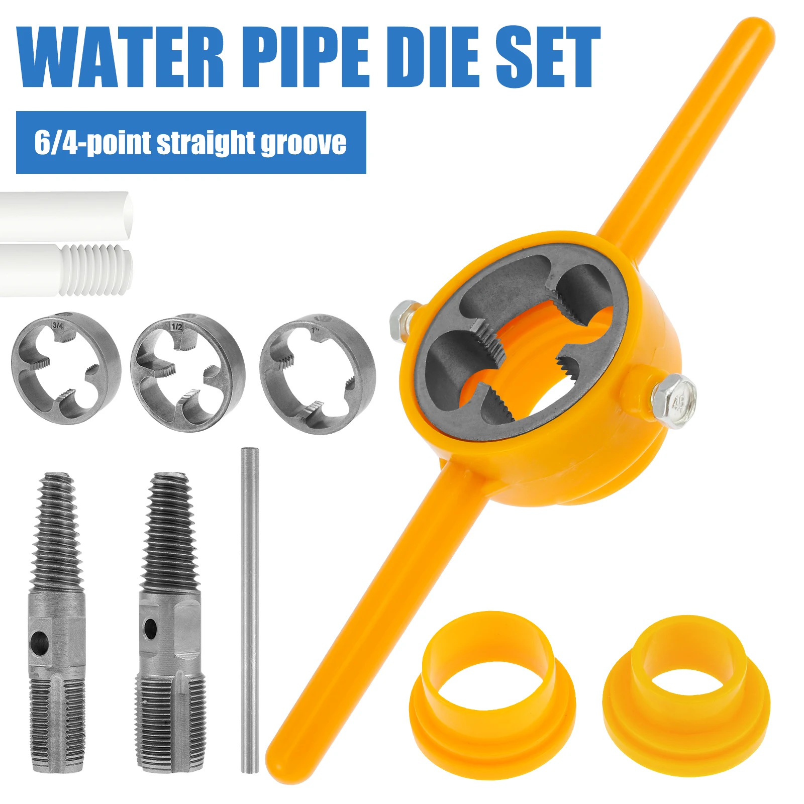 PVC Thread Fabrication Tools Plastic Pipe Round Die Set Thread Maker Manual PVC Water Pipe External Thread Tapping Tools