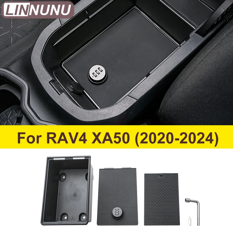 LINNUNU Fit for TOYOTA RAV4 XA50 2020 2021 2022 2023 2024 Automotive Armrest Box Storage Cartridge Password Lock Automotive Inte