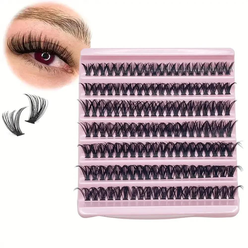 140 Uds grupos de pestañas aspecto Natural extensiones de pestañas tenues 9-16mm D Curl pestañas postizas esponjosas reutilizables