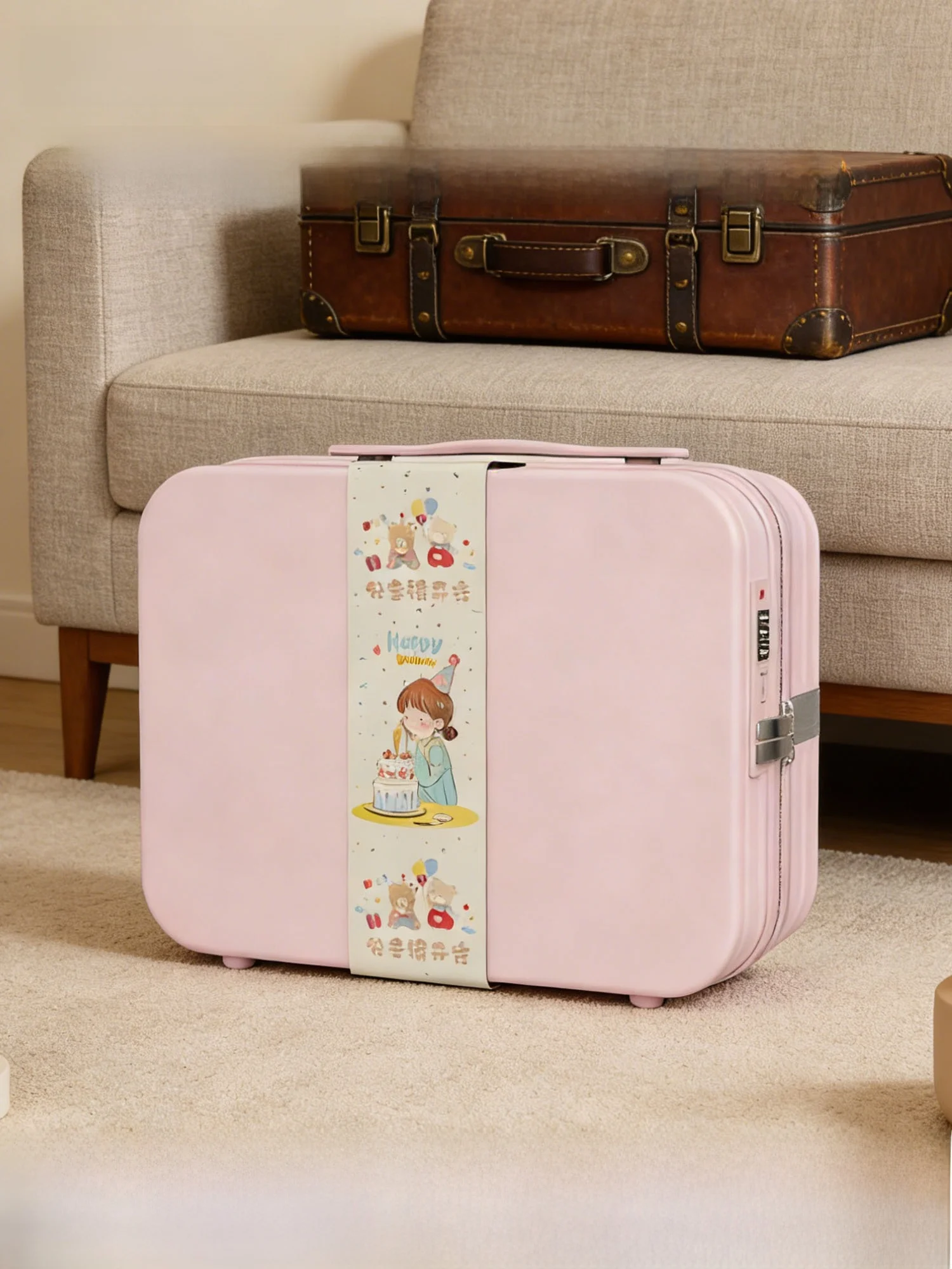 portable-lightweight-small-birthday-gift-box-customer-practical-storage-box-travel-hard-polyester-zipper-closure