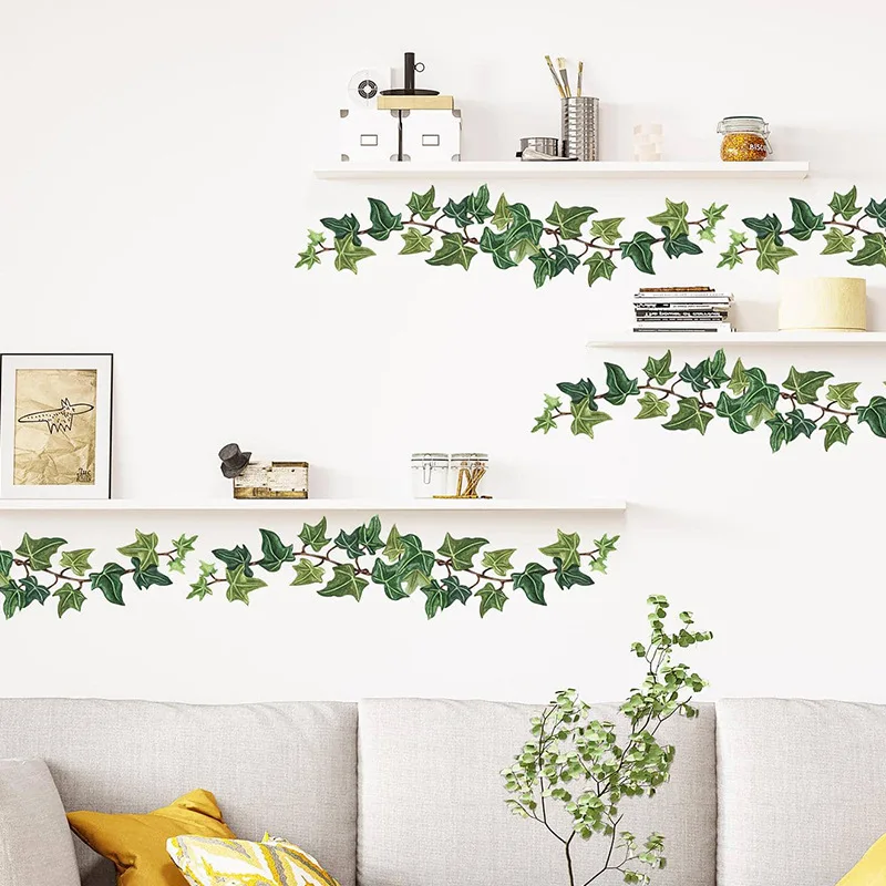 Nordic Decorative Wall Stickers Green Tropical Leaves Wallpaper For Interior Bedroom Living Room Background PVC Wall Mural