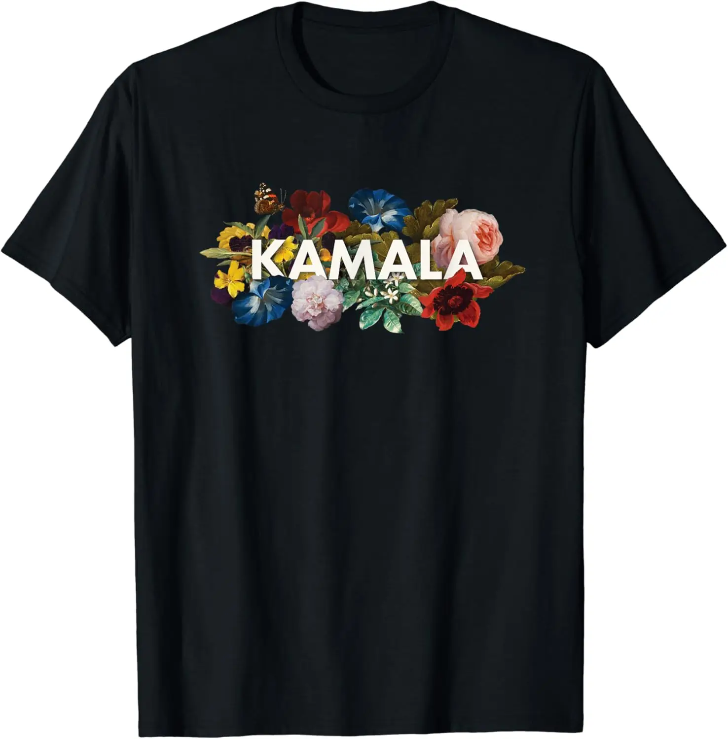 

Kamala Harris Vintage Floral Feminine First Female President Women's T-shirts Fashion Y2k Tops Tshirt Haikyuu Graphic Tees 80825