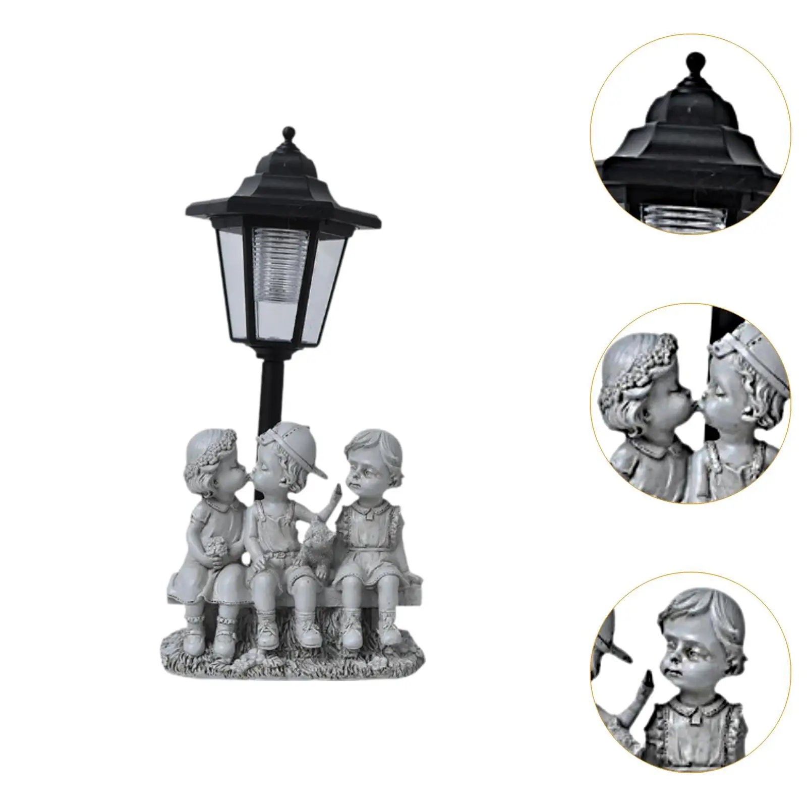 Kiss Lover Figurine Lanterna Patio Compleanno esterno Giardino Statua solare Luce