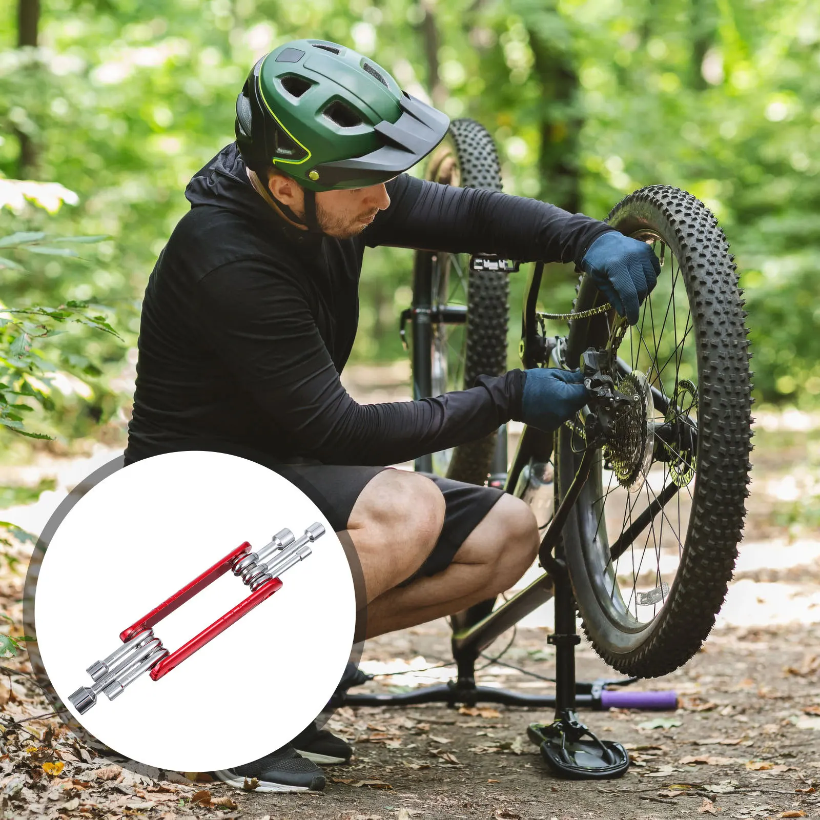1 مجموعة 6in1 متعددة الوظائف للطي دراجة المقبس طقم تصليح دائم الكروم الفاناديوم سبائك الصلب دراجة أداة مجموعة الدراجة المقبس عدة