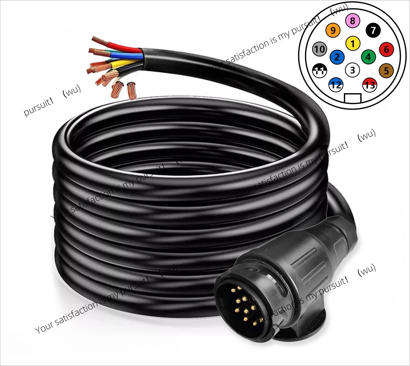 for Trailer Caravans 3 Metres Cable Extension Connector 13 Pin Plug Pre-Wired