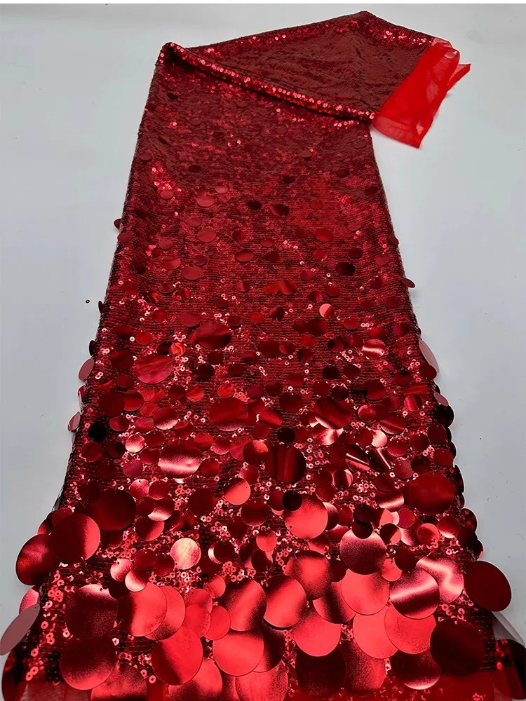 

1yard new gauze fabric Exquisite size bead sequin embroidery tela Dress and wedding cheongsam fabric for patchwork