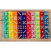 20PCS 6 Sided Portable Table Games Dice 14MM Acrylic Round Corner Board Game Dice Party Gambling Game Cubes Digital Dices D6