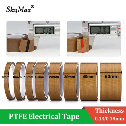 PTFE Electrical Tape High Temperature Resistance 300℃ Adhesive Cloth Heat Insulation For Sealing Machine Width 5mm - 100mm 10M