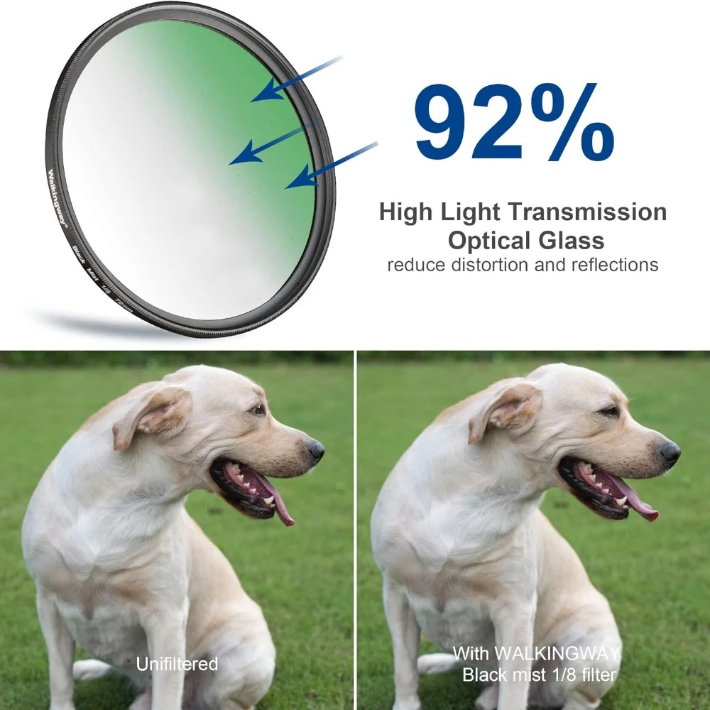 Walking Way Filter Black Mist Diffusion 1/8 Filter Shoot Camera Lens Circular Filter Soft Glow Dream Cinematic Hazy Diffuser