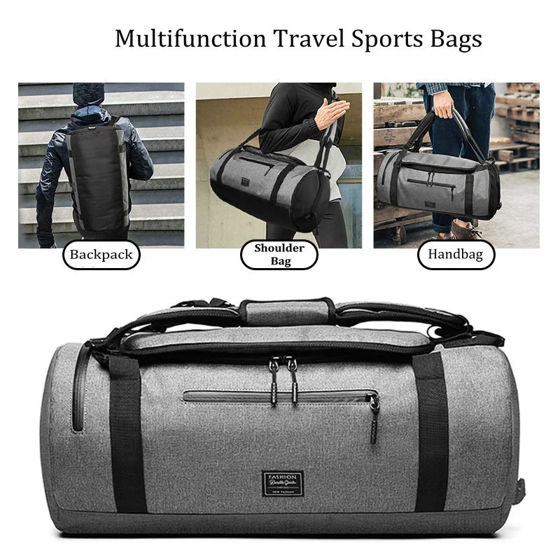 Large-capacity Travel Bag Fitness Bag Men\'s Waterproof Multi-functional Large-capacity Backpack with Shoe Bag Travel Sports Bag