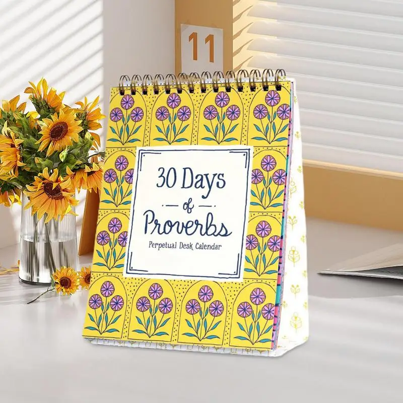 Proverbs Perpetual Calendar 30 Days Of Empowering Quotes Daily Calendar Desk Accessories Home Decor Daily Planner For Family