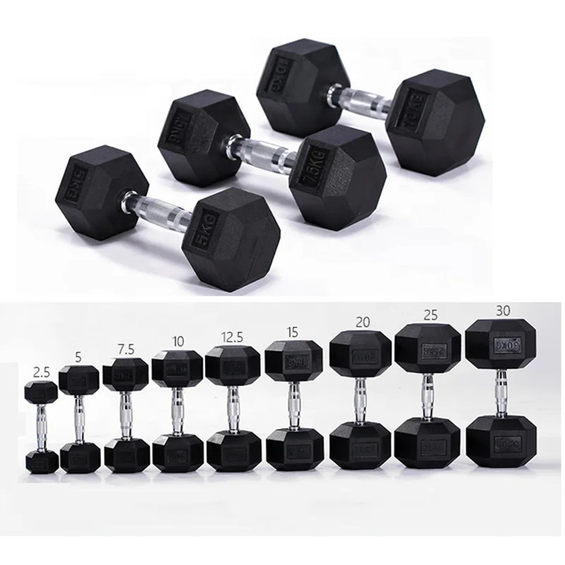 Hexagonal Dumbbell Set Hexagonal Rubber Dumbbells Children\'s Weight Fitness Equipment Adjustable Dumbbells 5kg 10kg 20kg