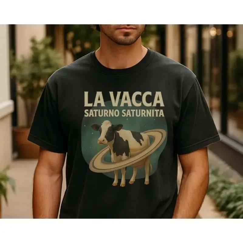 La Vacca Saturno Saturnita T Shirt Italian Brainrot Meme Funny Internet Humor for Shirtns  fans