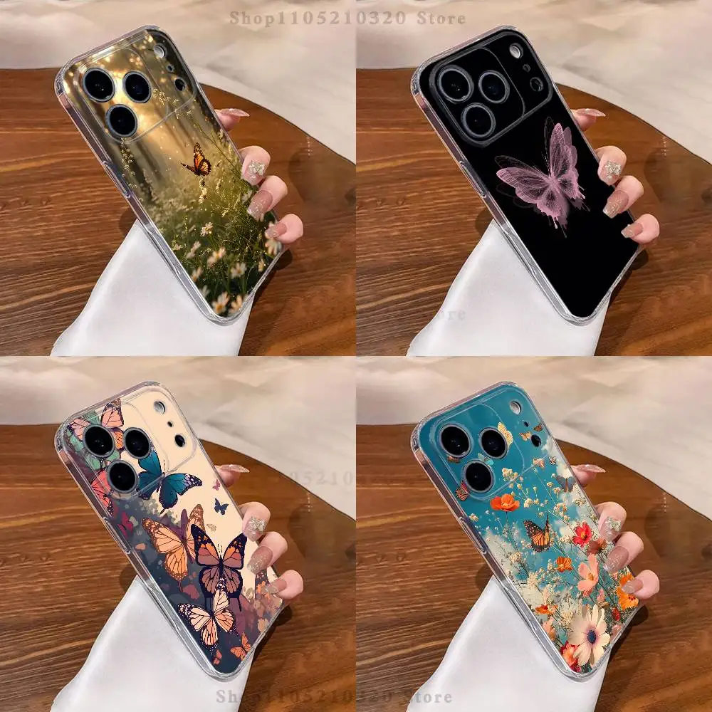 

Beautiful butterfly art Phone Case For iPhone 17,16,15,14,13,12,11 Pro,Max,Plus,XR,Mini,E Clear Full-coverage Soft Cover