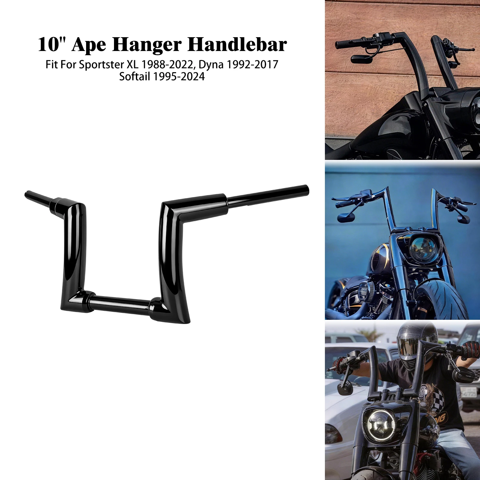 Motorrad 10-Zoll-Lenkerhalter für Harley Touring FLHT FLHX 1995-13 21-23 FLHR 98-13 21-24 Softail Sportster XL Dyna