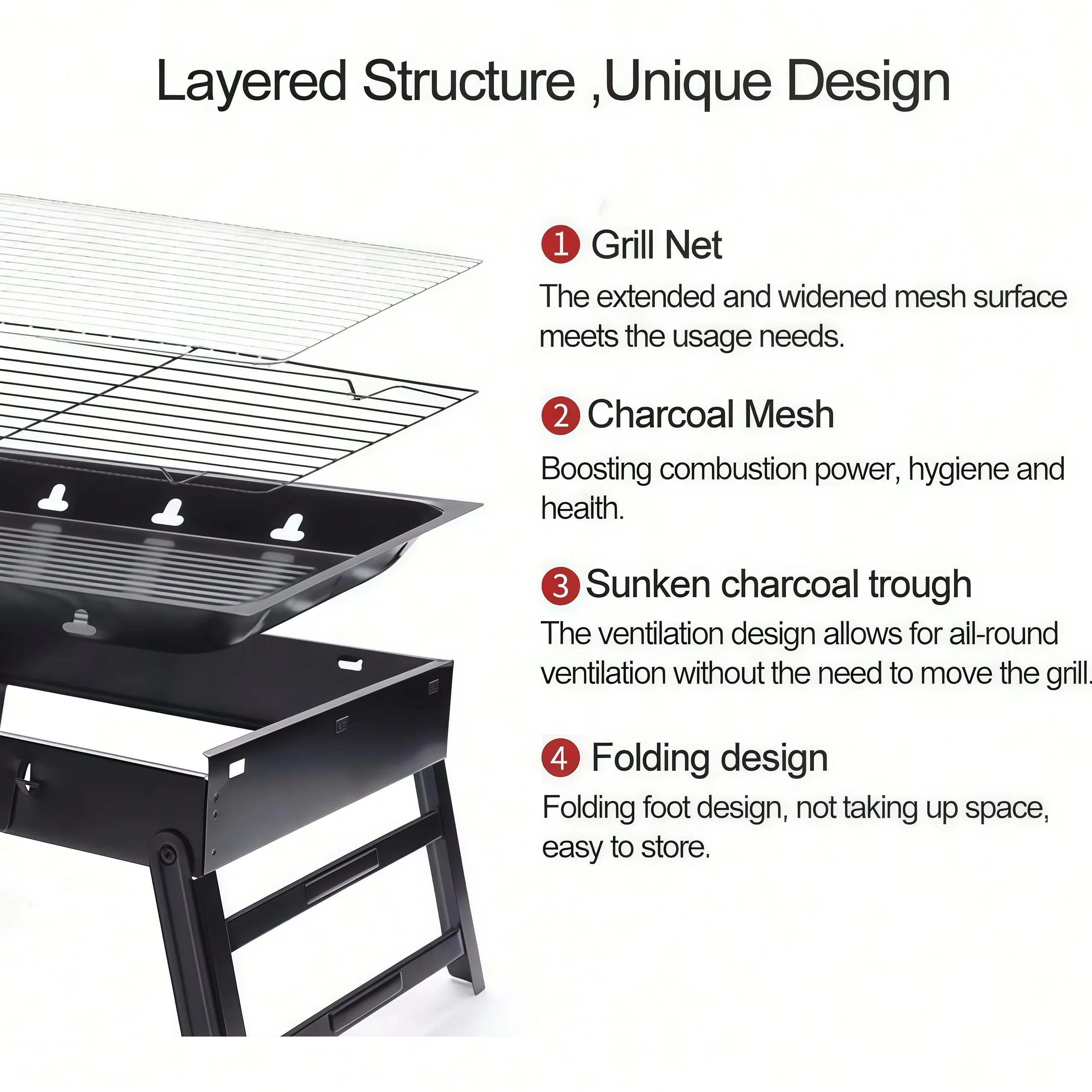 Portable Folding Charcoal BBQ - Camp Grill Portable Folding 评论和价格